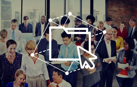 Folder Sharing Cursor Click Computer Network Concept